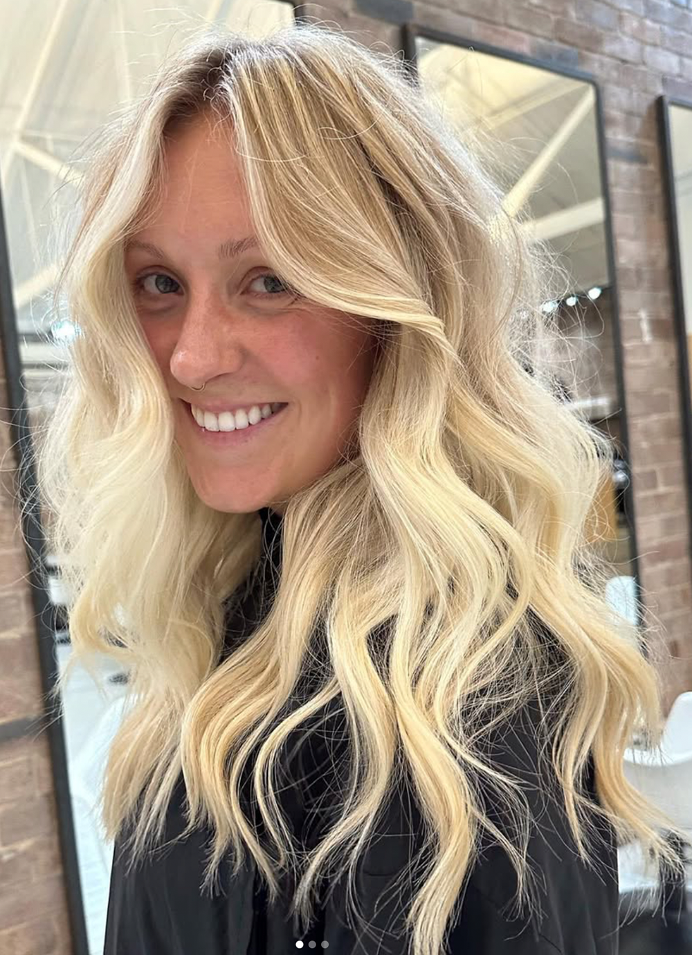 Platinum blonde hair colour result by Edwards & Co